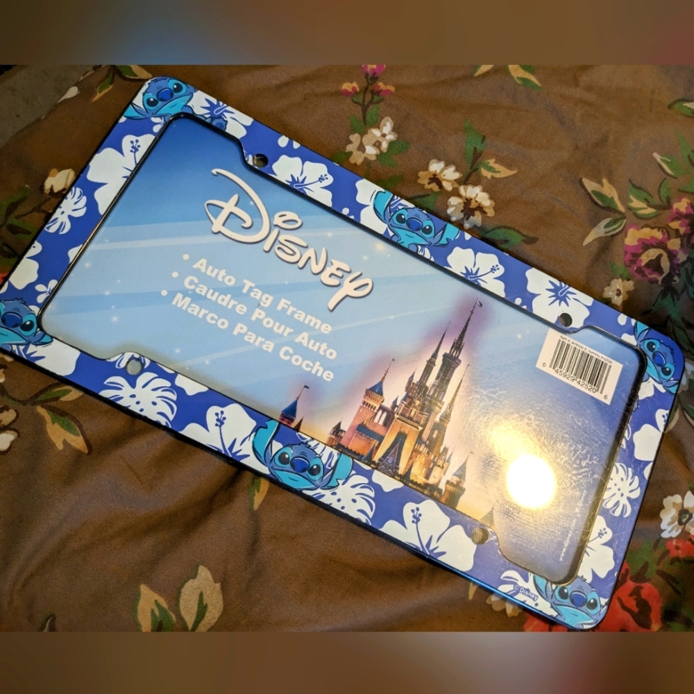 Disney Lilo and Stitch Stitch Hibiscus Blue License plate Frame